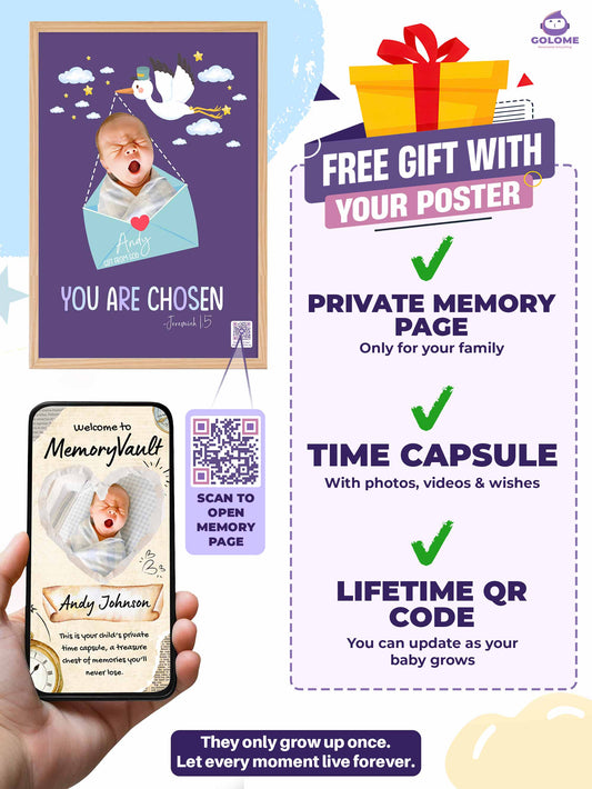 Personalized Baby Poster – “You Are Chosen” Christian Nursery Wall Art with Custom Photo