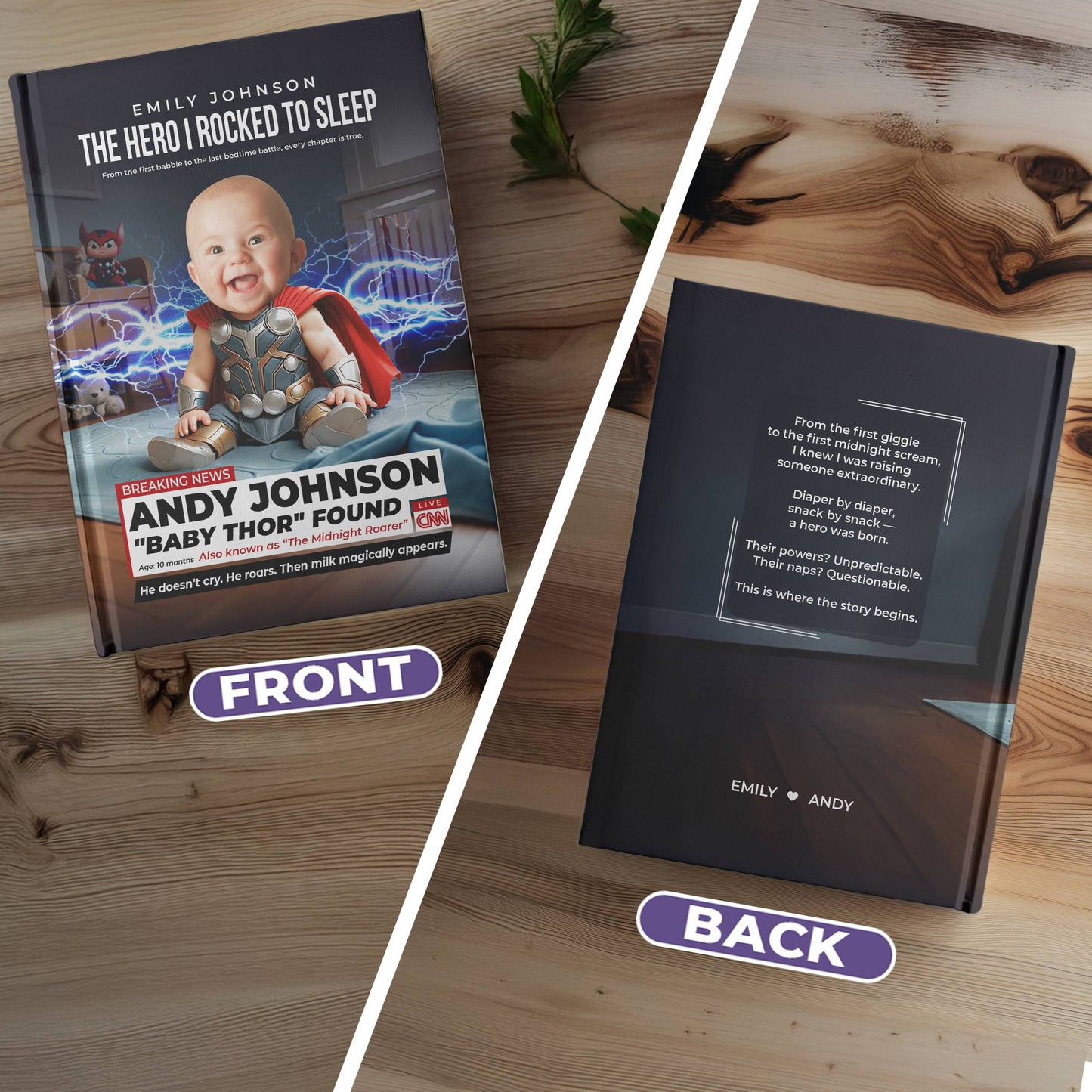 Personalized Baby Thor Notebook – Custom Superhero Baby Journal with Photo & Name