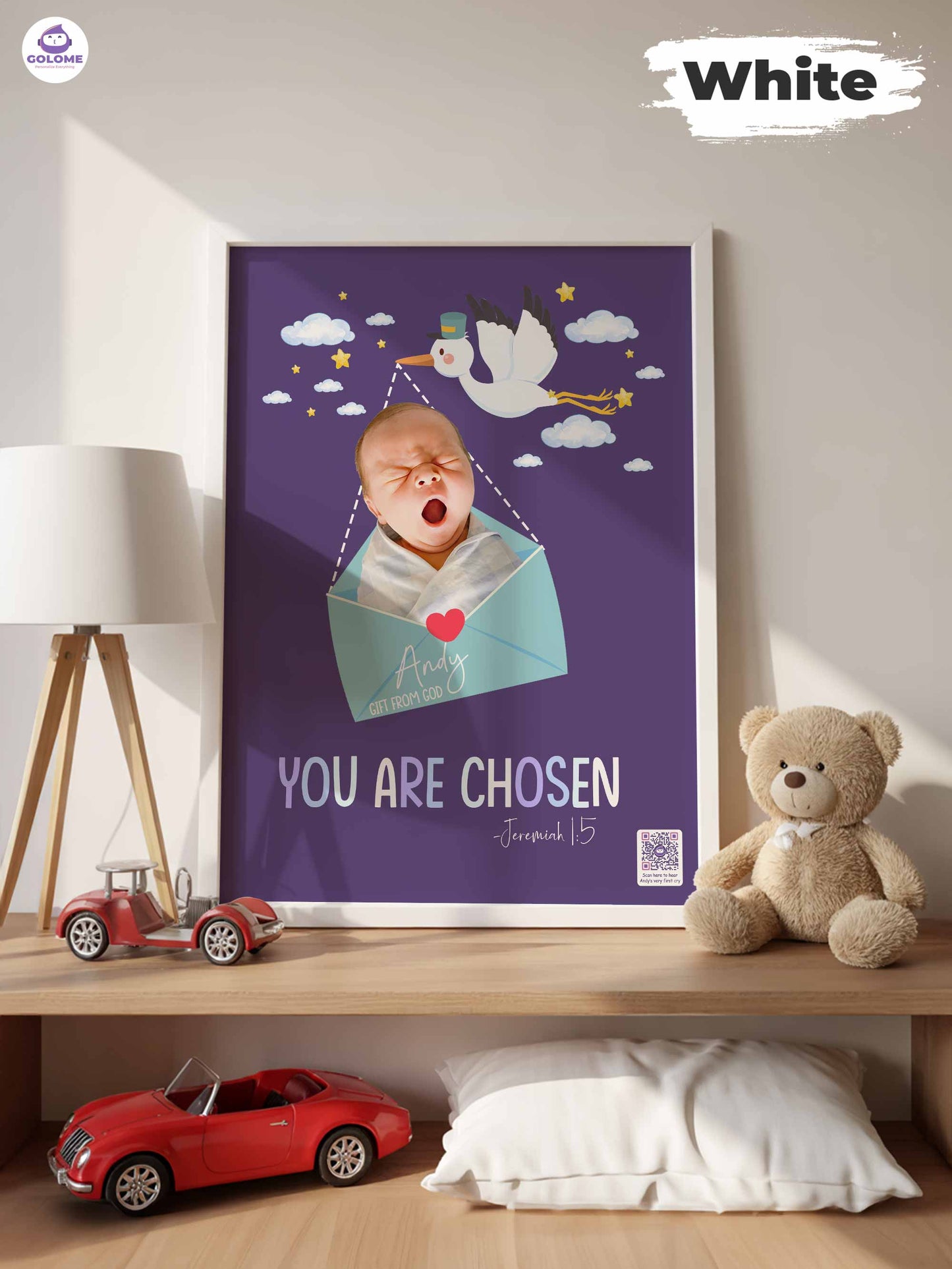 Personalized Baby Poster – “You Are Chosen” Christian Nursery Wall Art with Custom Photo