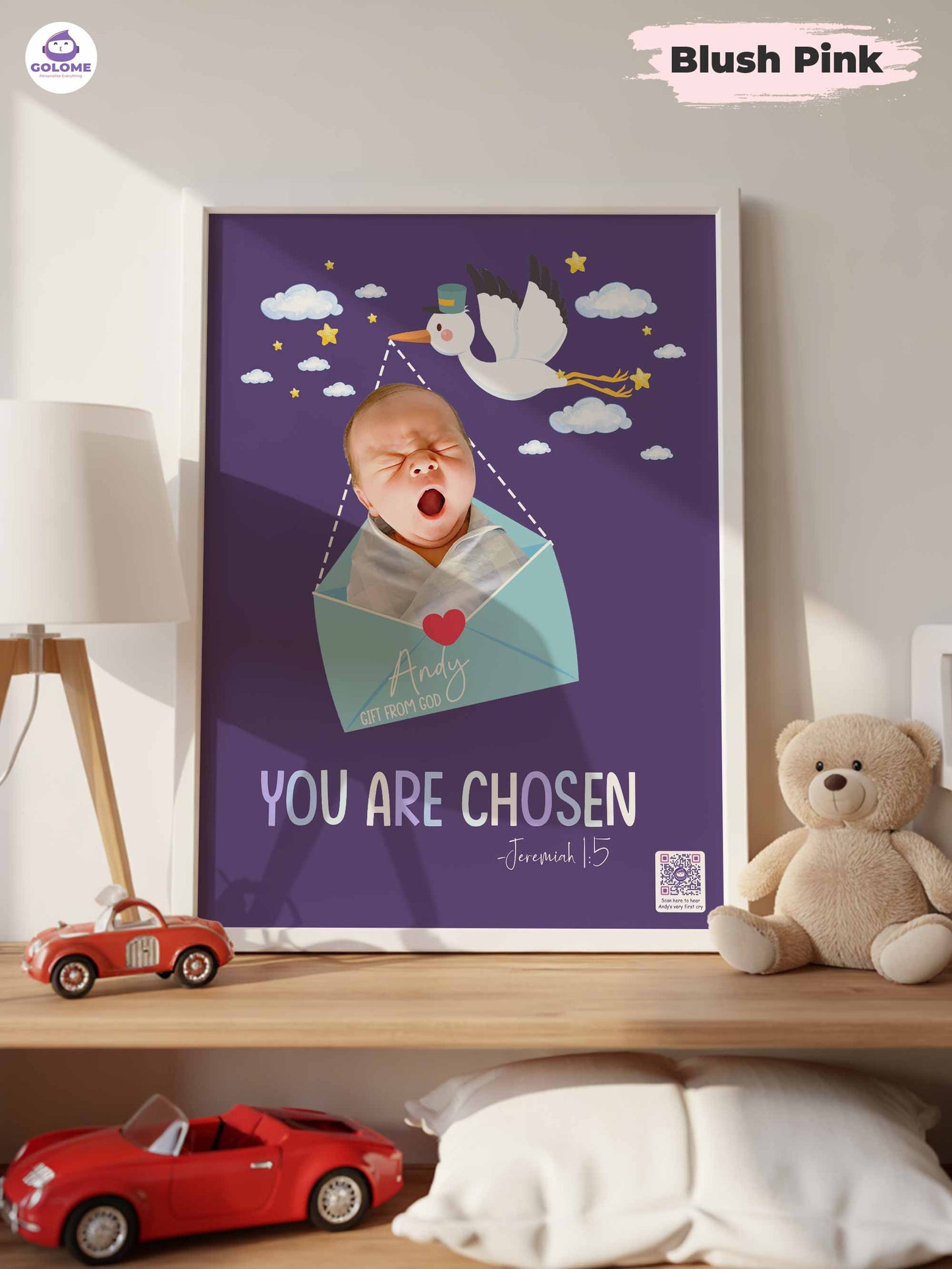 Personalized Baby Poster – “You Are Chosen” Christian Nursery Wall Art with Custom Photo
