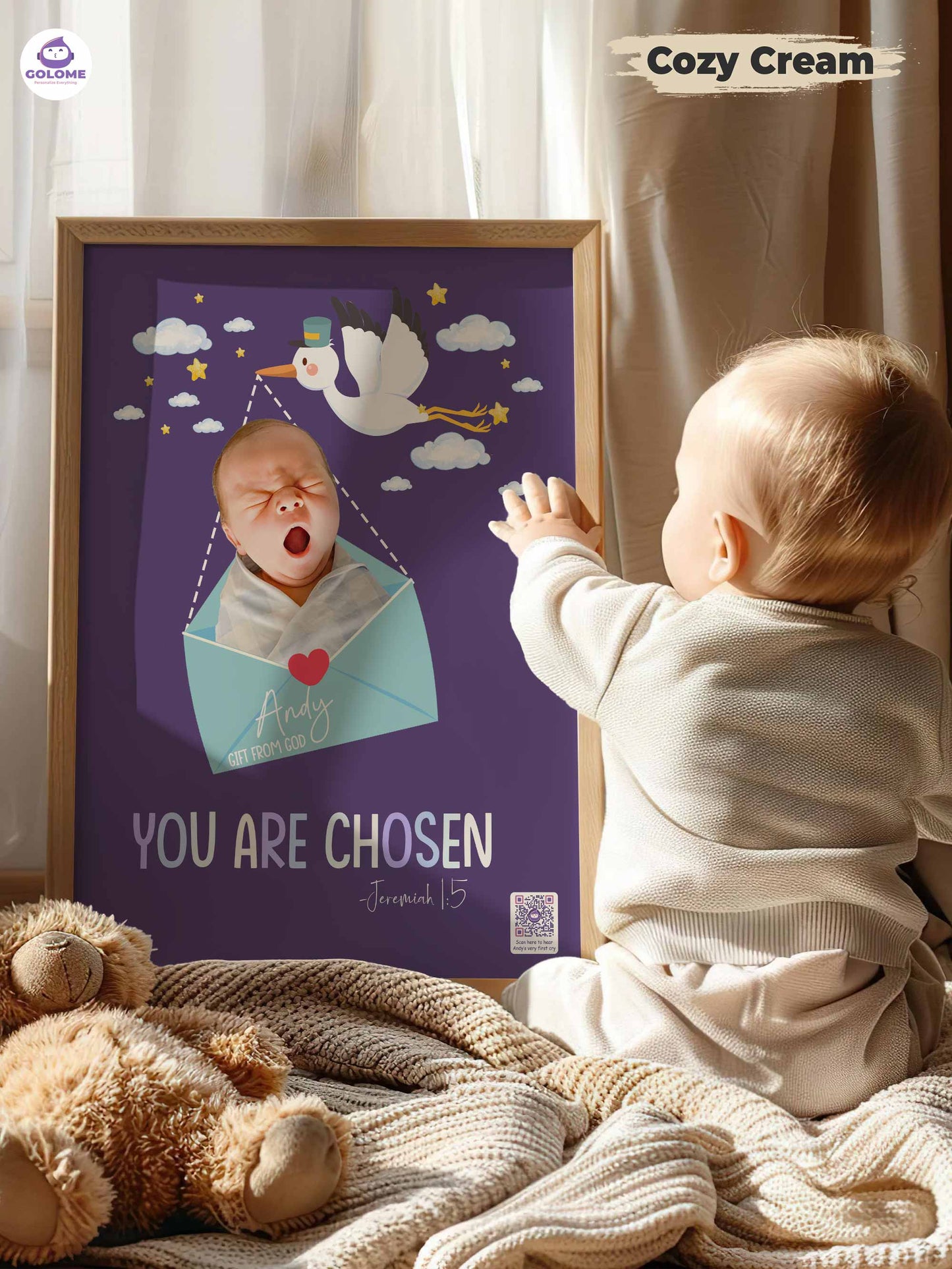 Personalized Baby Poster – “You Are Chosen” Christian Nursery Wall Art with Custom Photo