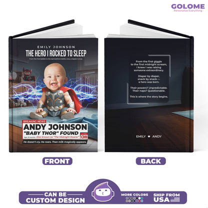 Personalized Baby Thor Notebook – Custom Superhero Baby Journal with Photo & Name