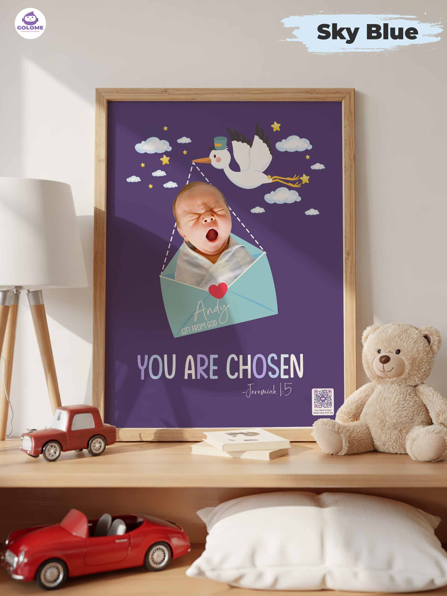 Personalized Baby Poster – “You Are Chosen” Christian Nursery Wall Art with Custom Photo